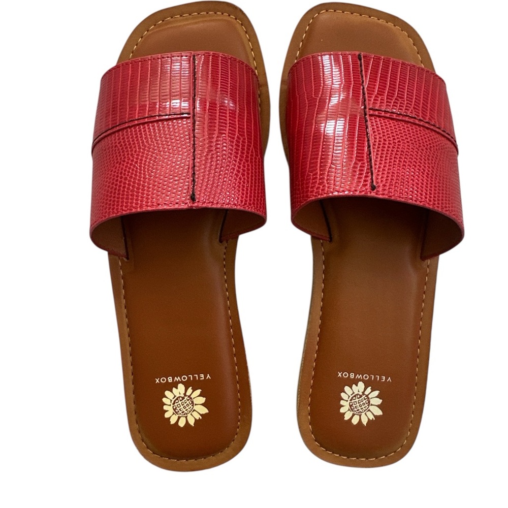 Yellow Box Red Slide Sandals